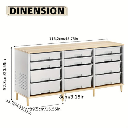 12-Drawer Storage Cabinet, Home Storage Cupboard for Living Room detail image - detail view 4