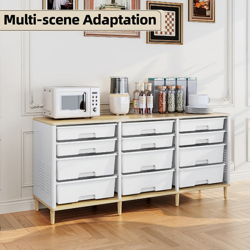 Storage Cabinet, 12-Drawer with Tabletop Cube Organizer for Home Office Living Room shown in the main product view
