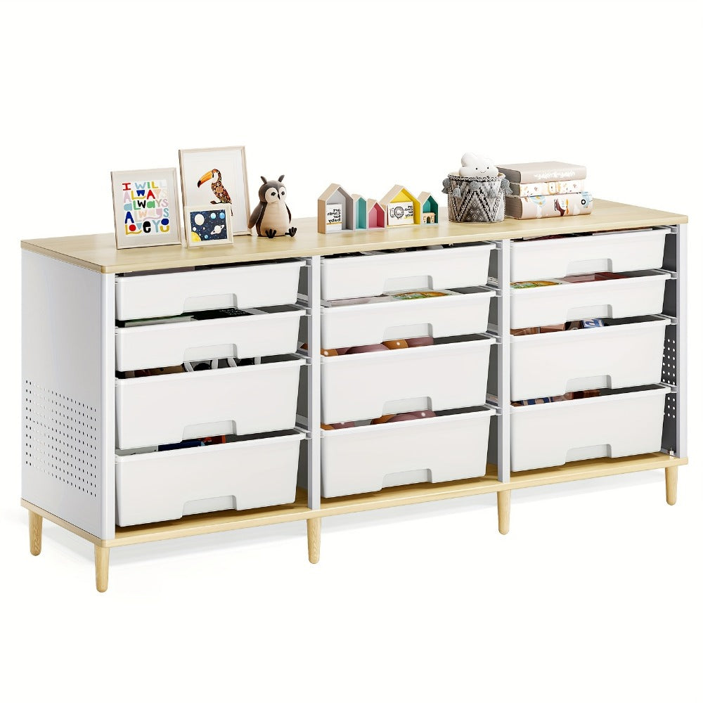 12-Drawer Storage Cabinet with Multiple Color Options for Kids' Room detail image - detail view 3