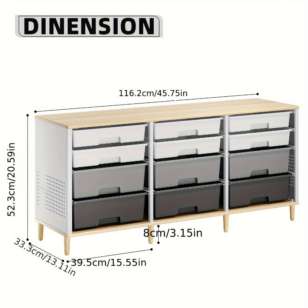 12-Drawer Storage Cabinet with Multiple Color Options for Kids' Room detail image - detail view 4
