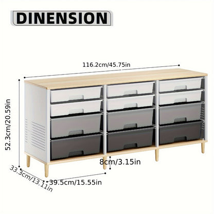 12-Drawer Storage Cabinet with Multiple Color Options for Kids' Room detail image - detail view 4