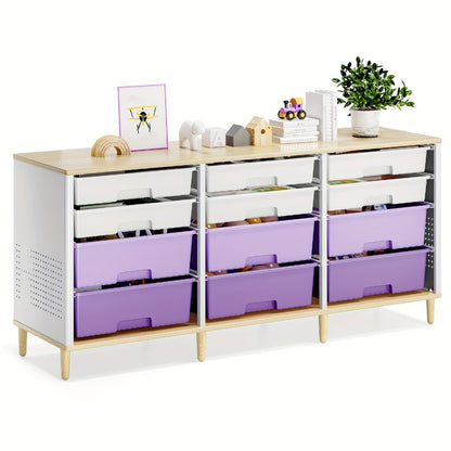 12-Drawer Storage Cabinet with Multiple Color Options for Kids' Room detail image - detail view 5
