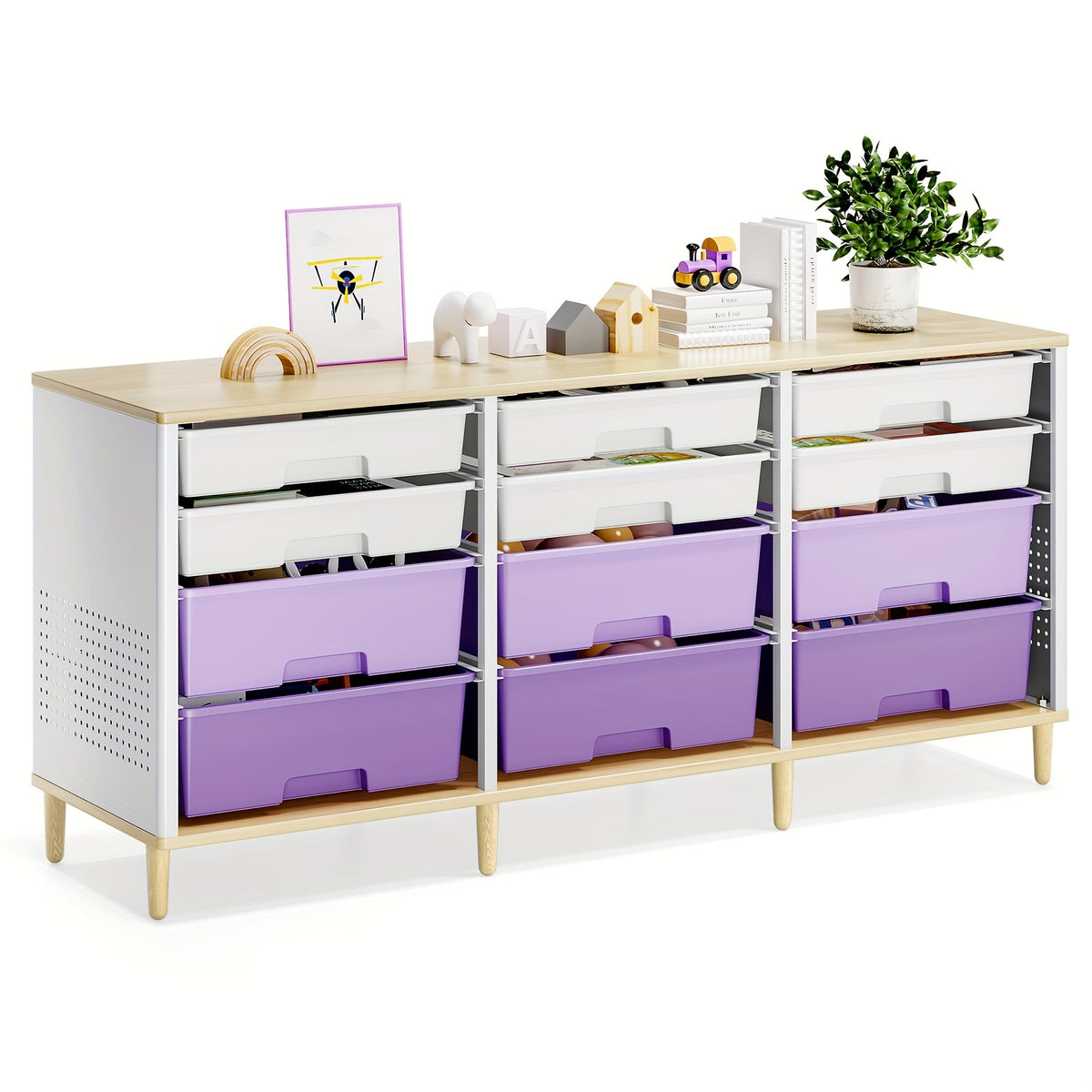 Storage Cabinet shown in the Purple option