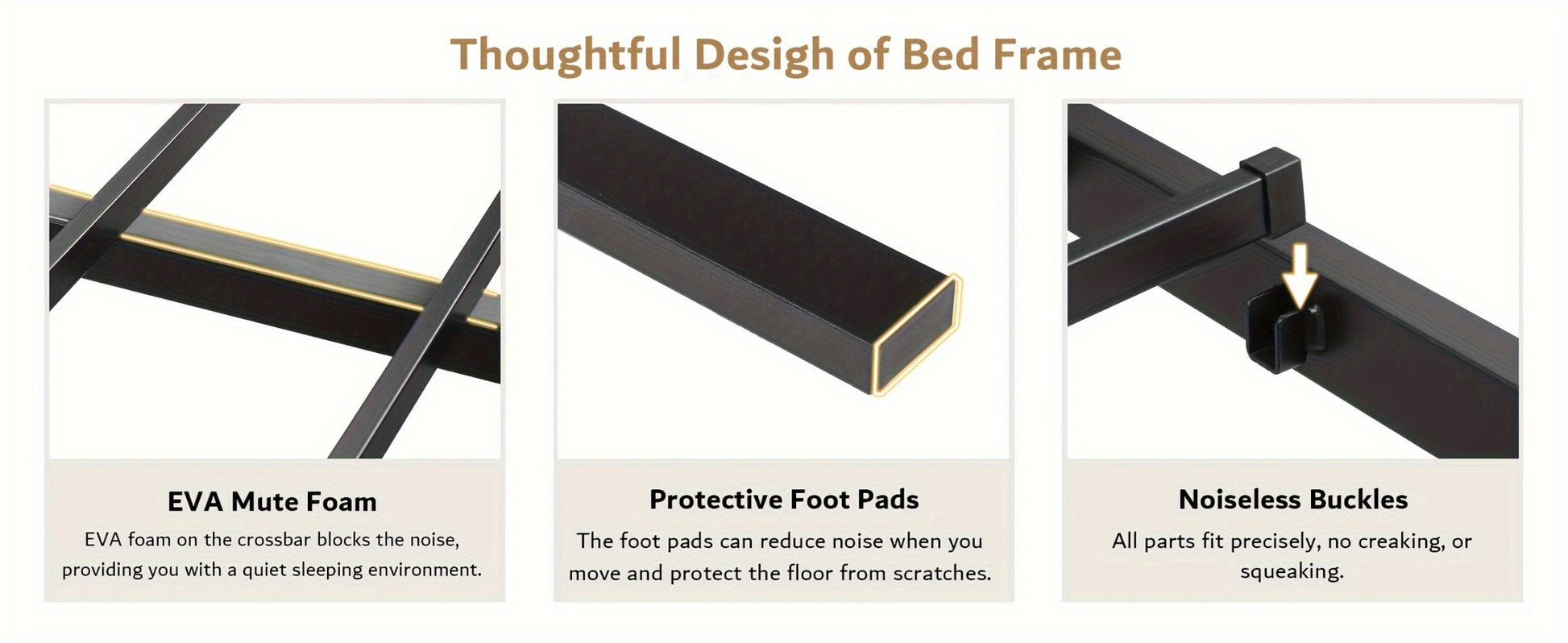12-Inch Heavy-Duty Bed Frame, Bedroom Platform Bed for Bedroom Comfort and Support detail image - detail view 17