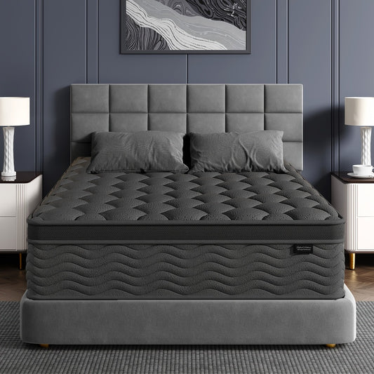Mattress, Multilayer Hybrid Pocket Spring Memory Foam Euro Top 8 10 12 Inch - Ergonomic shown in the main product view