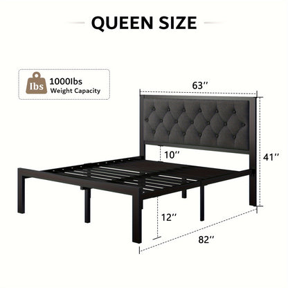 Bed Frame shown in the Gray, Queen option