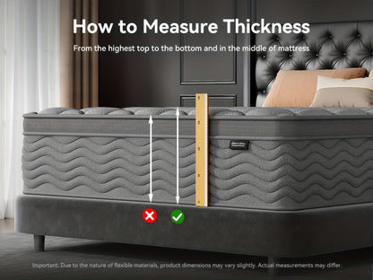 12-Inch Twin Mattress with Pocket Springs, Medium-Firm Bed Mattress for Bedroom detail image - detail view 16