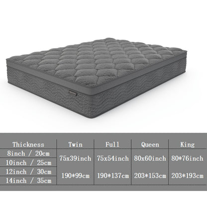 12-Inch Twin Mattress with Pocket Springs, Medium-Firm Bed Mattress for Bedroom detail image - detail view 4