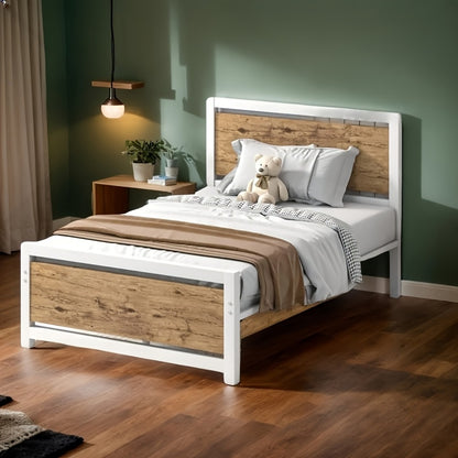 12-Inch Wood Bed Frame with No Box Spring Needed, Mattress Support Frame for Bedroom detail image - detail view 4