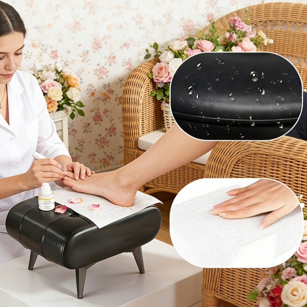 Memory Foam Footstool Square Ottoman Cushioned Shoe Changing Stool – Modern Low Stool for Living Room Hallway Entryway, Multifunctional Home Decor Stool, Black