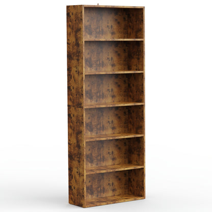 5/6-Tier Floor-Standing Bookshelf Organizer - Multi-Functional Open Shelf for Books, Decor & Cosmetics | Space-Saving Storage Unit for Home Office, Living Room & Bedroom | Modern Industrial Design