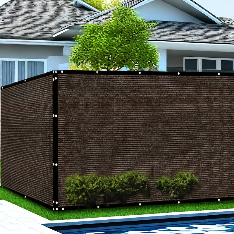 6X50ft Fence Privacy Screen, Heavy Duty Privacy Fence Screen, Outdoor Shade Cloth Mesh Barrier, Cable Zip Ties Included, Brown