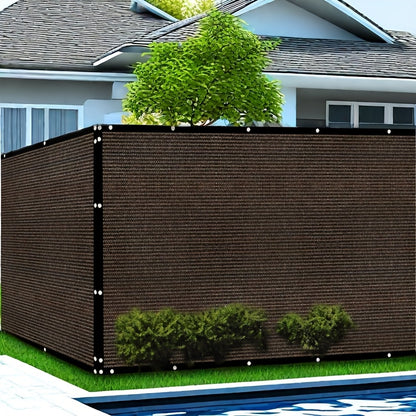 6X50ft Fence Privacy Screen, Heavy Duty Privacy Fence Screen, Outdoor Shade Cloth Mesh Barrier, Cable Zip Ties Included, Brown