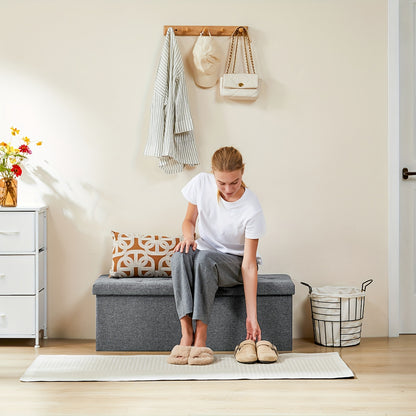 Storage Ottoman Bench, FoldingOttoman Stool, Ottoman with Storage, StorageChest, End Of Bed Bench, Padded Seat, StorageBench with Seating for Bedroom, Living Room, Mother's Day Thoughtful Gift