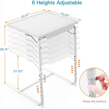 1/2/3 Packs Adjustable Foldable Desk - Folding Tray with 6 Height & 3 Tilt Angle Settings, Perfect for Restaurant