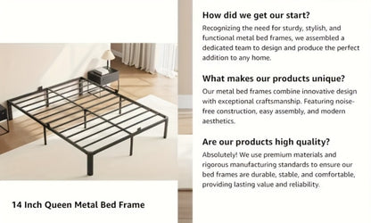 14-Inch Heavy-Duty Bed Frame, Bedroom Platform Bed for Bedroom Comfort and Support detail image - detail view 23