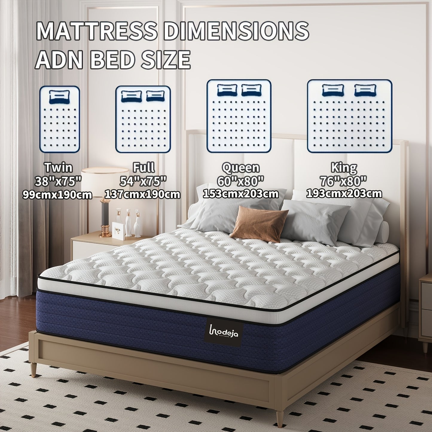 Hybrid Mattress shown in the 14inch, Twin option