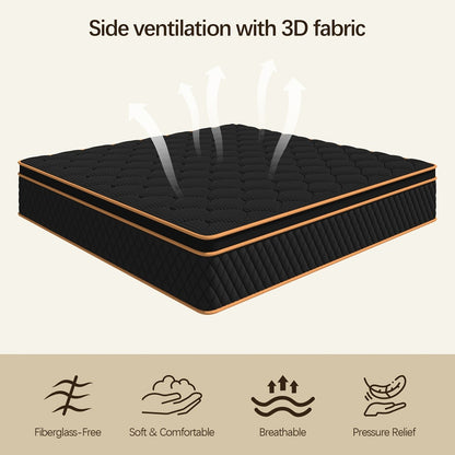 14-Inch Mattress with Memory Foam for Bedroom Comfort and Support detail image - detail view 9