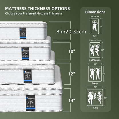 14-Inch Mattress with Pocket Springs, Sleep Support Mattress for Bedroom detail image - detail view 3