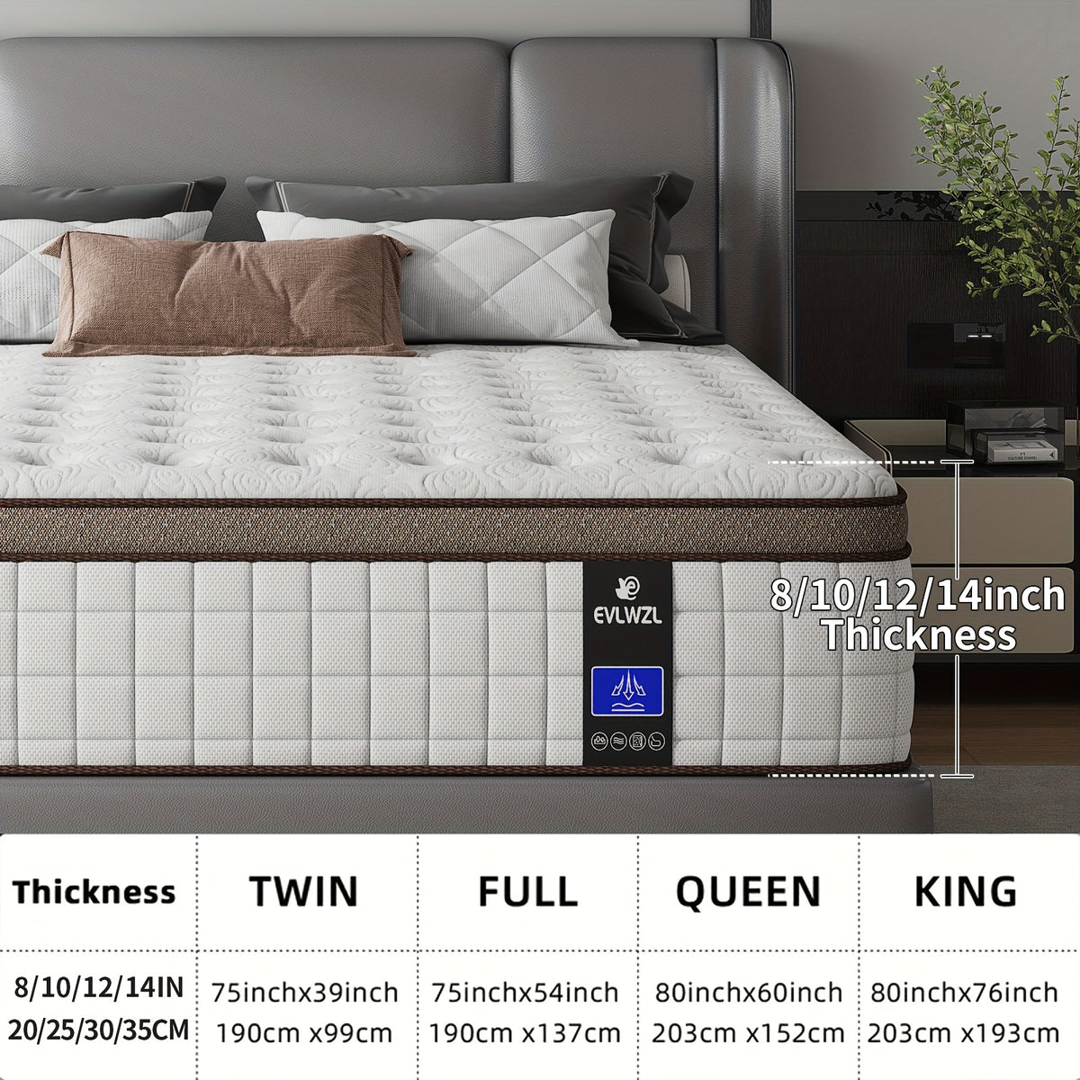 Mattress shown in the 14 Inch-, Twin option