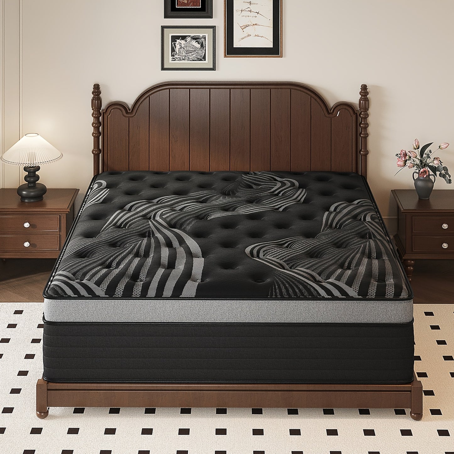 Mattress shown in the 12in-Black, King option