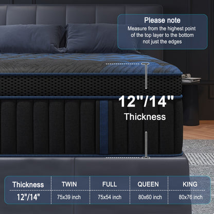 14-Inch Twin Mattress with Pocket Springs, Sleep Support Mattress detail image - detail view 4