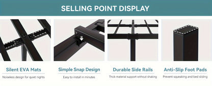 14-Inch Wrought Iron Platform Bed Frame with Headboard and Footboard detail image - detail view 19