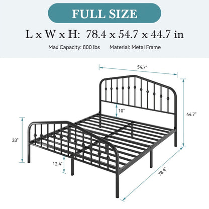 14-Inch Wrought Iron Platform Bed Frame with Headboard and Footboard detail image - detail view 6