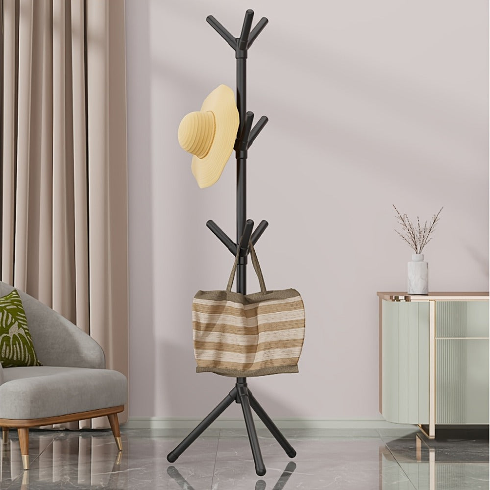 Metal Coat Rack Stand with 9 Hooks, Freestanding Entryway Coat Hanger for Clothes Hats Bags Jackets Umbrellas, Heavy Duty Upgraded Hall Tree Organizer for Bedroom Living Room Home Office