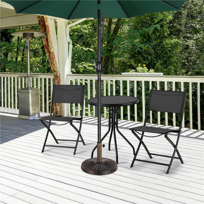 Costoffs Heavy Duty Umbrella Base Stand, 22/26.5/30 lbs, Outdoor Patio Market Umbrella Base Stand, Round All-Weather Resin Umbrella Stand for Patio, Garden & Commercial Use, Bronze/Black