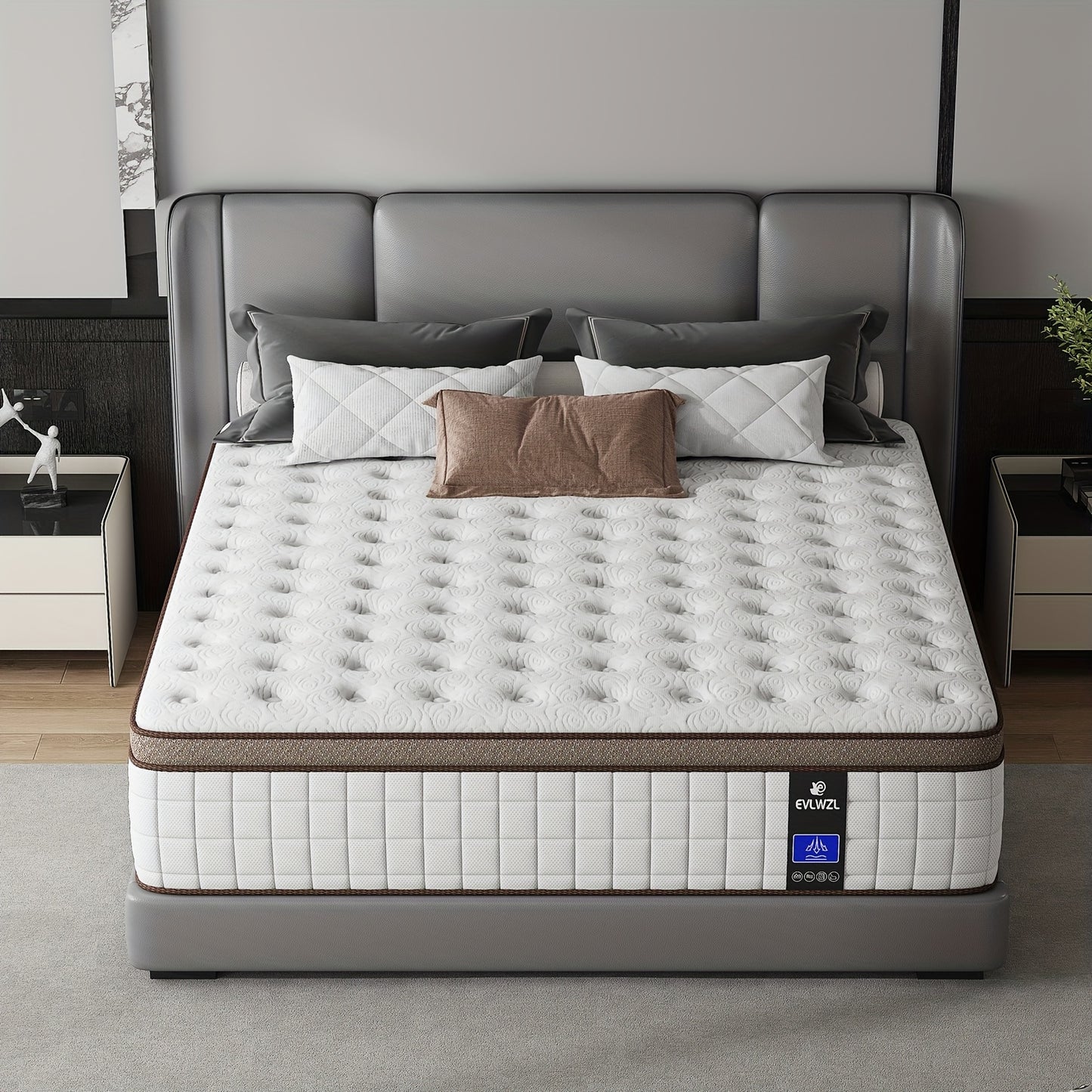 8In/10In/12In/14In Twin/Full/Queen/King Mattress | Memory Foam And Spring Hybrid, Medium Firm, Fiberglass-Free And Odorless, Breathable with Lumbar Support, Box-Packed for Bedrooms, Guest Rooms And Hotels