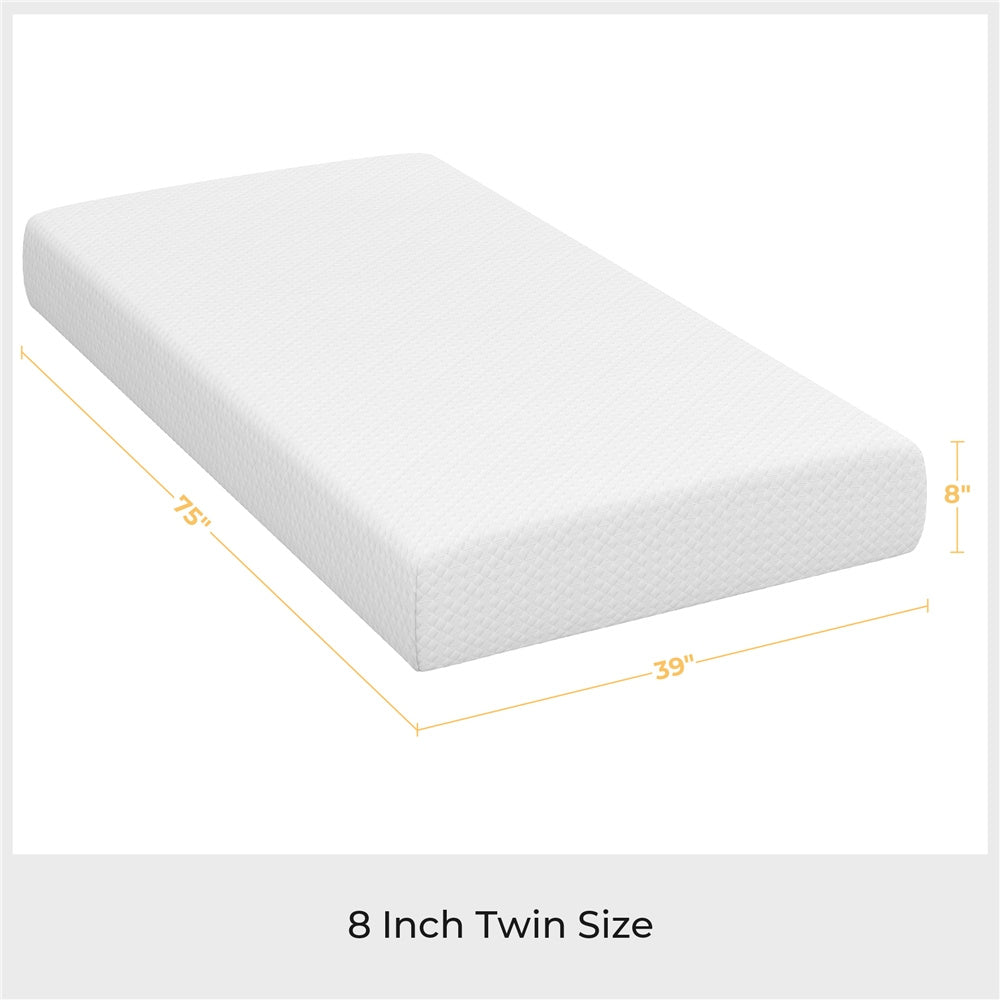 Costoffs 8/10/12in Gel Memory Foam Mattress, Medium Firm Bed with Green Tea Scent & 3-Layer Support for Dorm, Guest Room, Bunk Bed, Furniture for Home, Christmas Gift