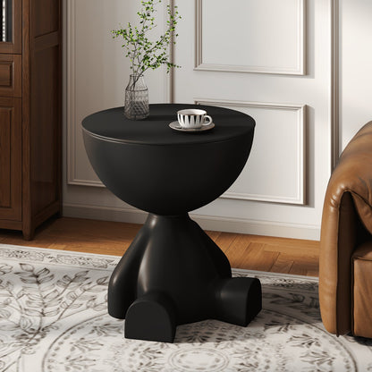 Round End Table with Hidden Storage – Cute Novelty Side Table & Nightstand for Small Spaces | Compact Plastic Accent Table for Living Room, Bedroom & Dorm | Stylish Gift for Home Lovers