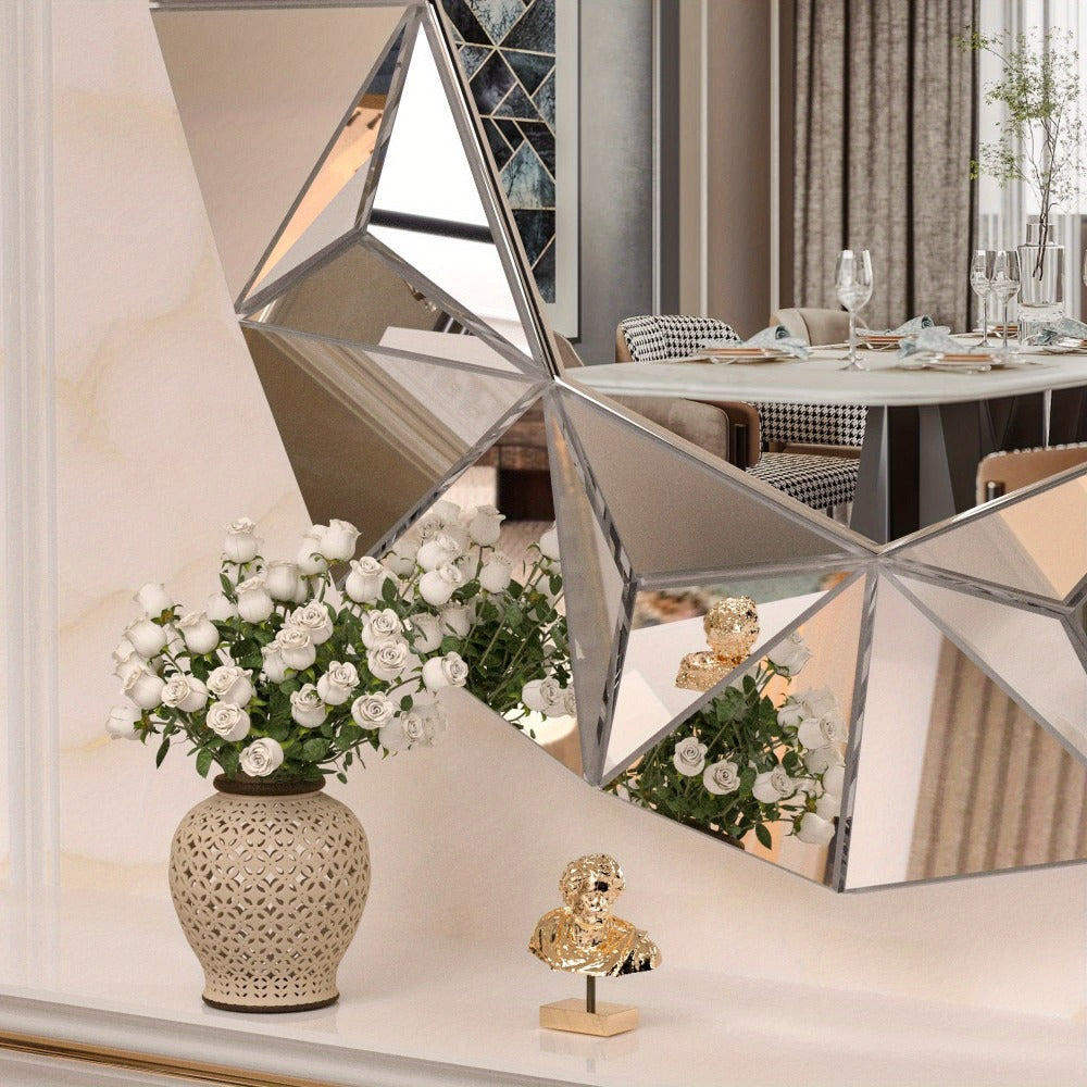 32 Inch Round Bathroom Mirror Frameless Beveled Edge Wall Mount - Large Circle Mirror for Bathroom Living Room Bedroom Home Decor Modern Design