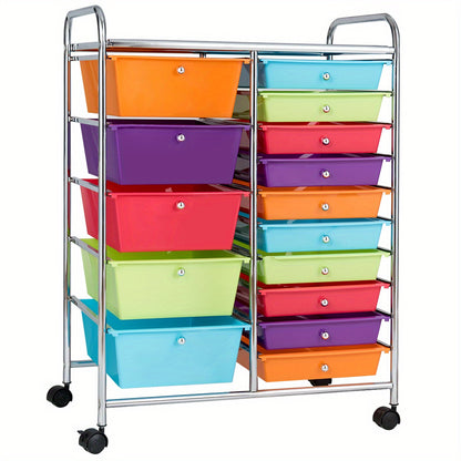 Rolling Storage Cart shown in the Multicolor option