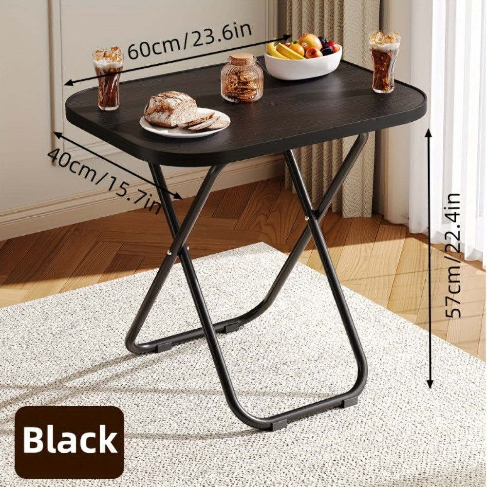 Foldable TV Tray Table, No Assembly Required Lap Desk for Eating on Sofa Bed & Living Room, Portable Snack Dinner Tray Table for Adults – Black & White, Normal & Large Size