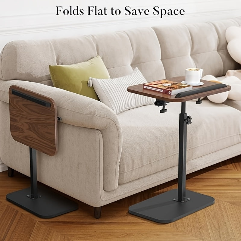 TV Tray Table with 360 Degree Rotation And 180 Degree Flip Tabletop - Ideal Recliner Table for Bedside, Sofa, Or Small Spaces, Adjustable Bedside Table And Chair Side Table