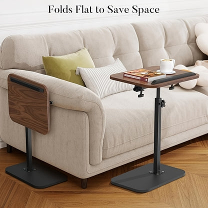 TV Tray Table with 360 Degree Rotation And 180 Degree Flip Tabletop - Ideal Recliner Table for Bedside, Sofa, Or Small Spaces, Adjustable Bedside Table And Chair Side Table