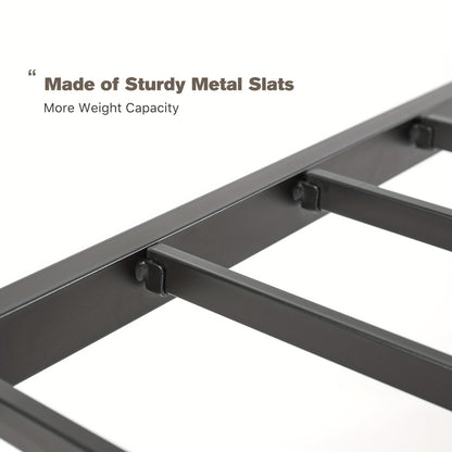Twin Size Bed Frame - Heavy Duty Metal Platform Bedroom Frames King Size with Storage Space, No Box Spring Needed, 14 Inches High, Sturdy Steel Slat Support, Black