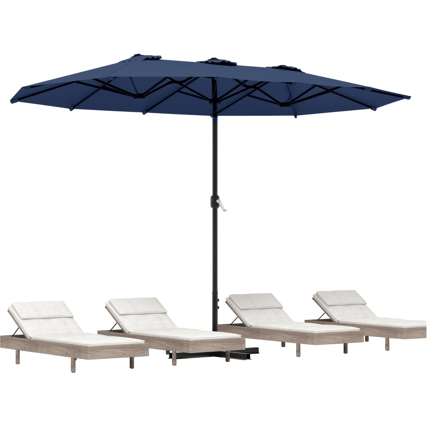 [Double-Sided Patio Umbrella] Yodolla Patio 15x9ft Double-Sided Patio Umbrella Outdoor Market Umbrella Large Umbrella Table Umbrellas With Crank Air Vents For Deck Pool