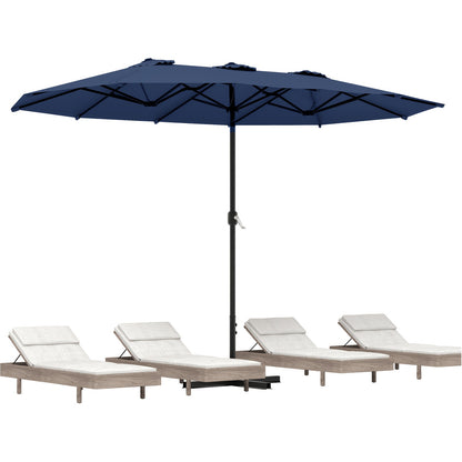 [Double-Sided Patio Umbrella] Yodolla Patio 15x9ft Double-Sided Patio Umbrella Outdoor Market Umbrella Large Umbrella Table Umbrellas With Crank Air Vents For Deck Pool
