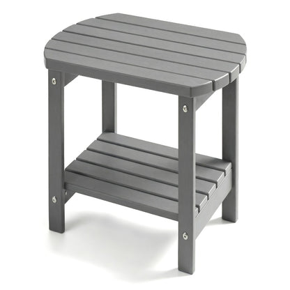 16.5-Inch HDPE Outdoor Side Table, Outdoor Accent Table for Patio detail image - detail view 9