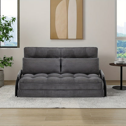 Convertible Sofa Bed with Memory Foam, Foldable Sleeper Chair Corduroy Fabric Metal Frame, Space Saving Sofa for Small Apartment Living Room Bedroom Studio Guest Room