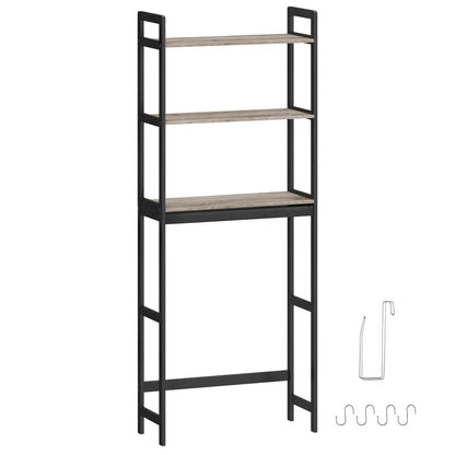 Three-Level Shelf Unit for Above The Toilet - Bathroom Organizer That Resists Rust with Adjustable Shelves | Space-Efficient Storage for Towels, Toilet Paper, And Tissues, Vertical Display for Toiletries & Convenient Access
