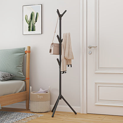 Clothes Rack with Shelf - Multifunctional Vertical Garment Organizer, Mobile Design for Home Organization - Ideal for Coats, Hats, Scarves & More Free Standing Clothes Stand for Office, Entryway, Hallway, Living Room, Bedroom, Home, Dorm