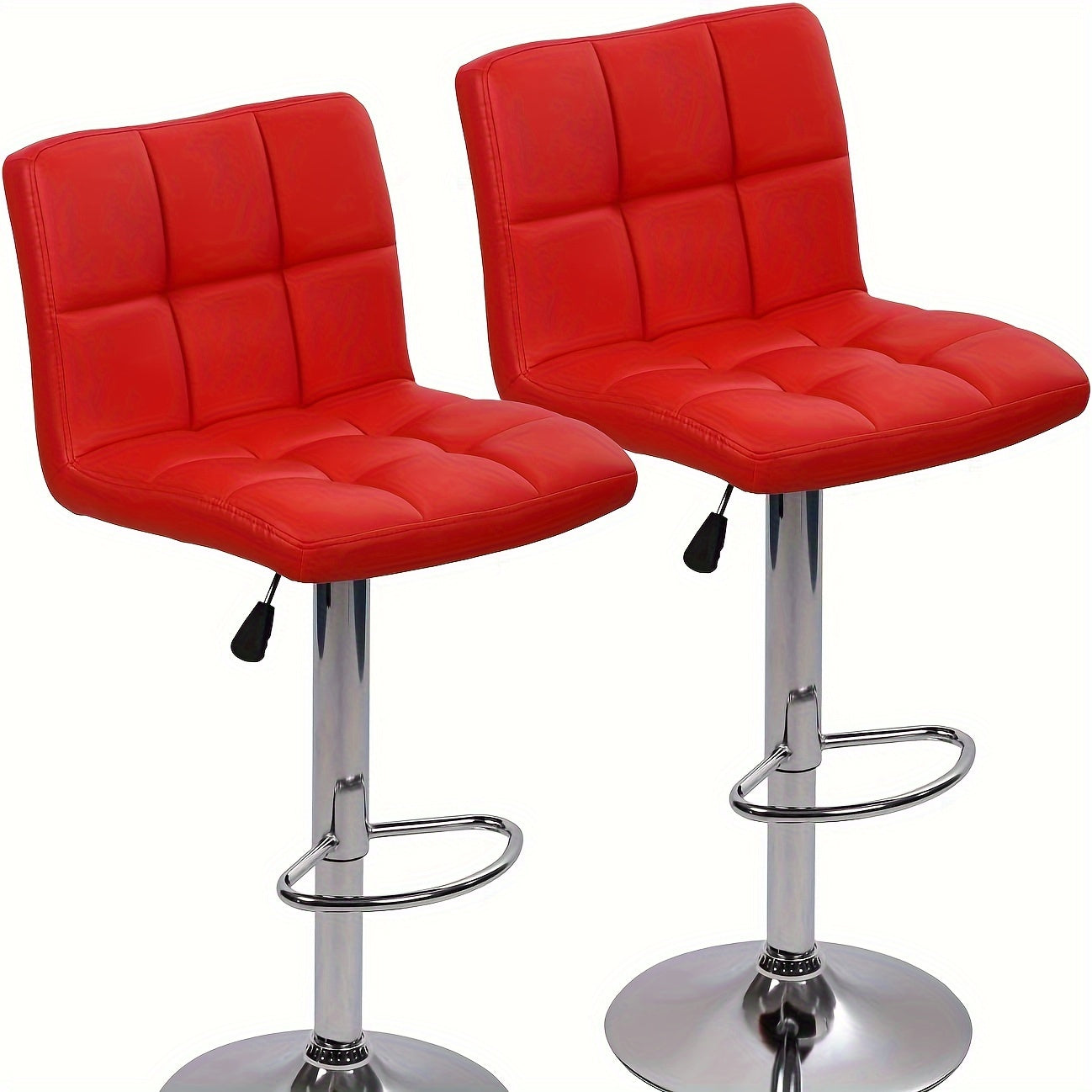 Bar Stool Set of 2, Bar Table Sold Separately, PU Leather Adjustable Swivel Stool