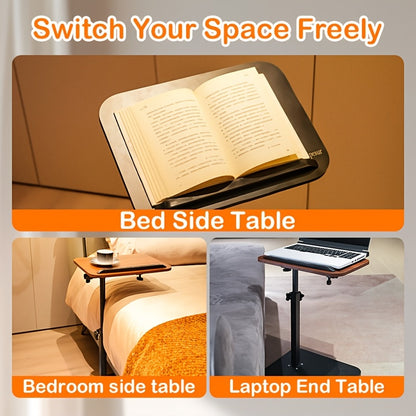Side Table, TV Travel Table-Adjustable Height Side Table, Sofa C-Shaped Tea Table, 360 ° Rotating Small Side Table Tea Table, Bedroom, Apartment, Small Space Side Table, Sofa Side Cabinet And Coffee Table Function in One/Home Decor Living Room Decor