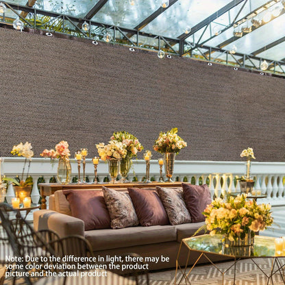 1pc Coffee Brown Rectangular Shade Net 118.11inch x 236.22inch, 85% Sun Protection Rate, Breathable & Water-Permeable with Reinforced Edging for Outdoor Courtyard Pool Balcony