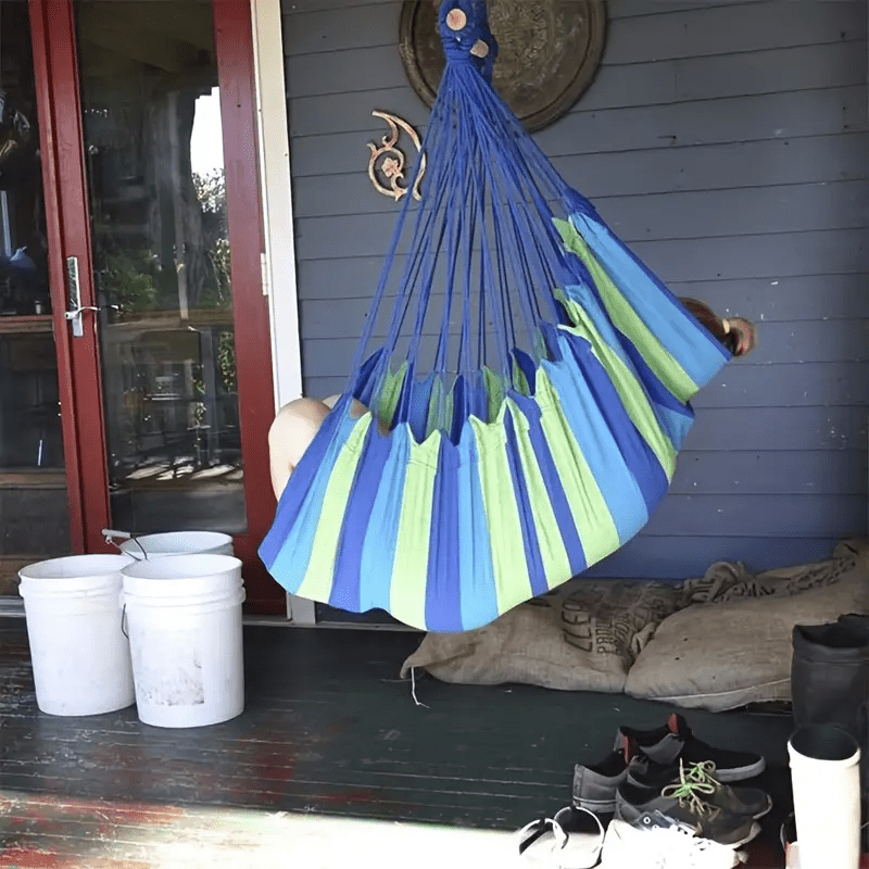 [Portable Outdoor Hammock] Portable Outdoor Hammock, Hanging Chair, With Hanging Chair, Sturdy Fabric Hanging Chair, Comfortable And Durable Hanging Chair, Very Suitable For Outdoor, Yard, And Courtyard (Without Pillow)