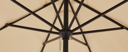 7.5/9/10/15 FT Outdoor Patio Umbrellas Market Umbrella with Push Button Tilt/Crank, 8 Durable Ribs, Fade Resistant And Waterproof for Garden, Lawn, Deck, Backyard, And Pool